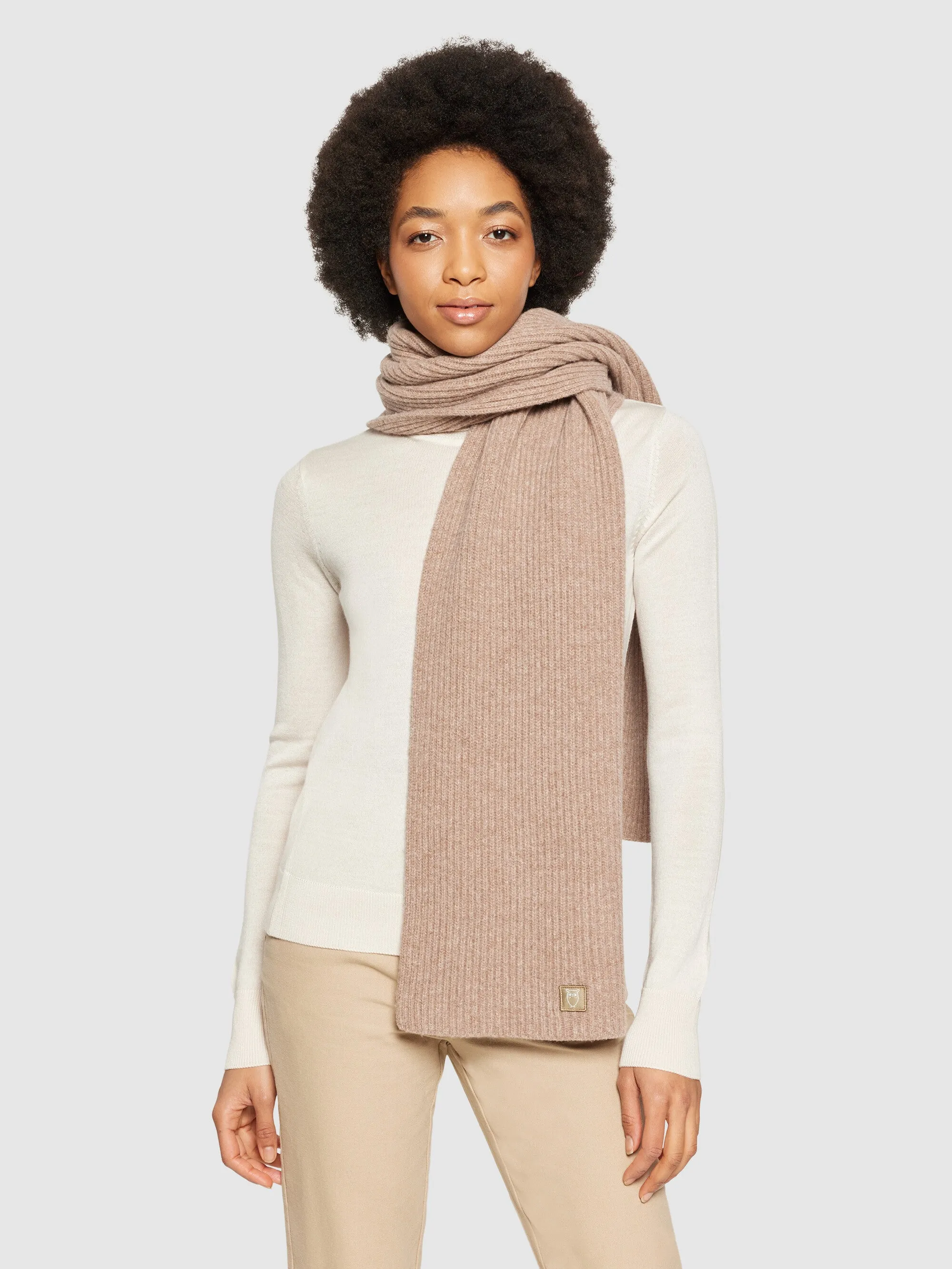 Rib knit scarf - RWS - Kelp melange