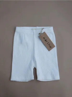 Ribbed Biker Short | White