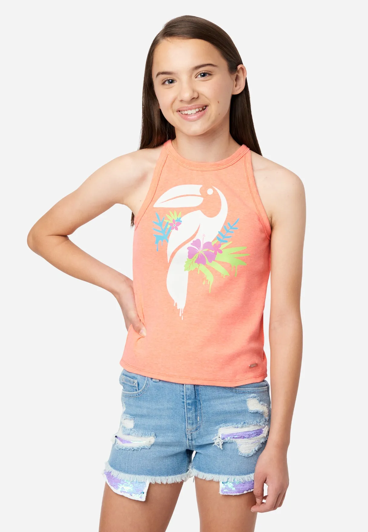 Ribbed High Neck Tank