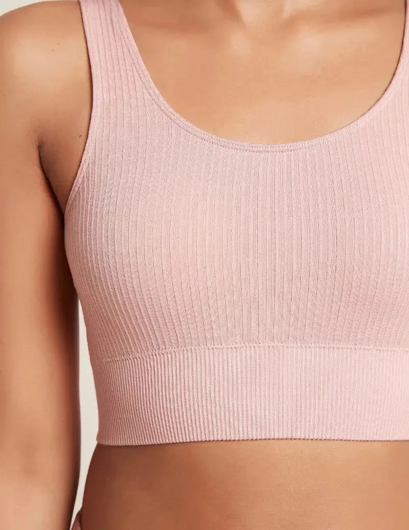 Ribbed Seamless Bra by Boody in Dusty Pink