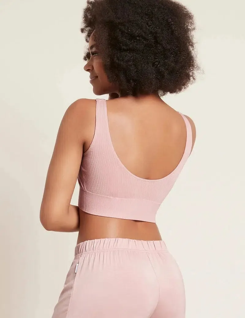 Ribbed Seamless Bra by Boody in Dusty Pink