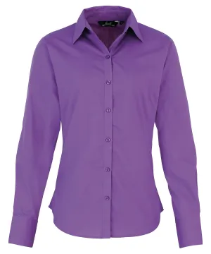 Rich Violet - Women's poplin long sleeve blouse