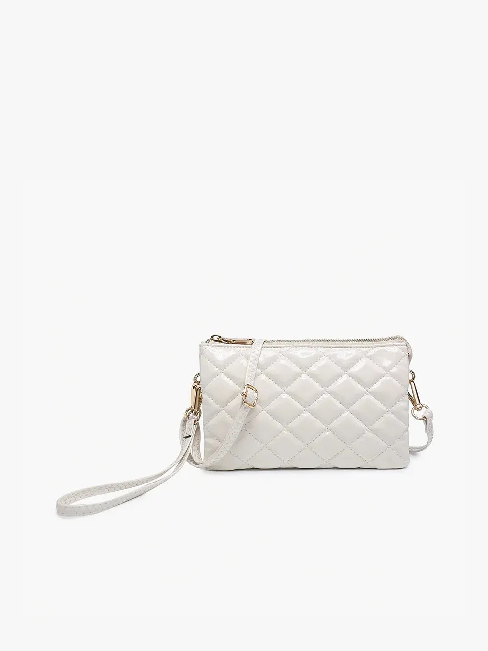 Riley High Gloss Quilted Wristlet Crossbody