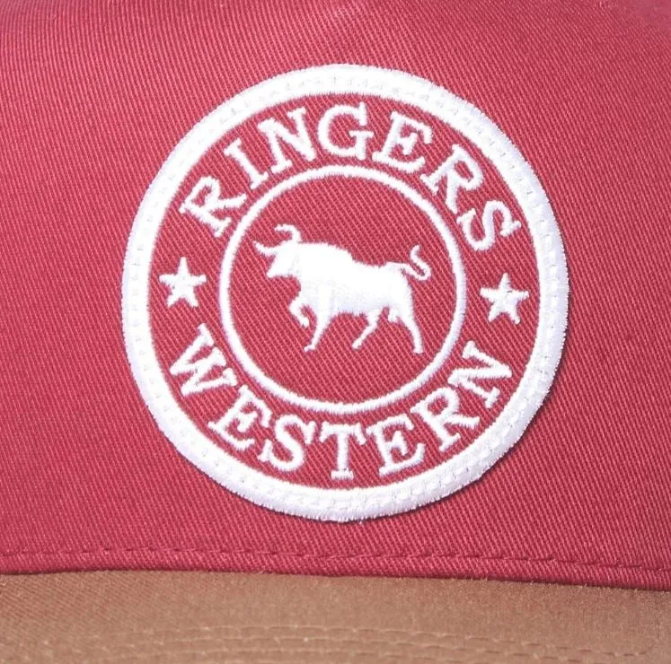 Ringers Western Signature Bull Trucker - Burgundy & Clay with White & Burgundy Patch