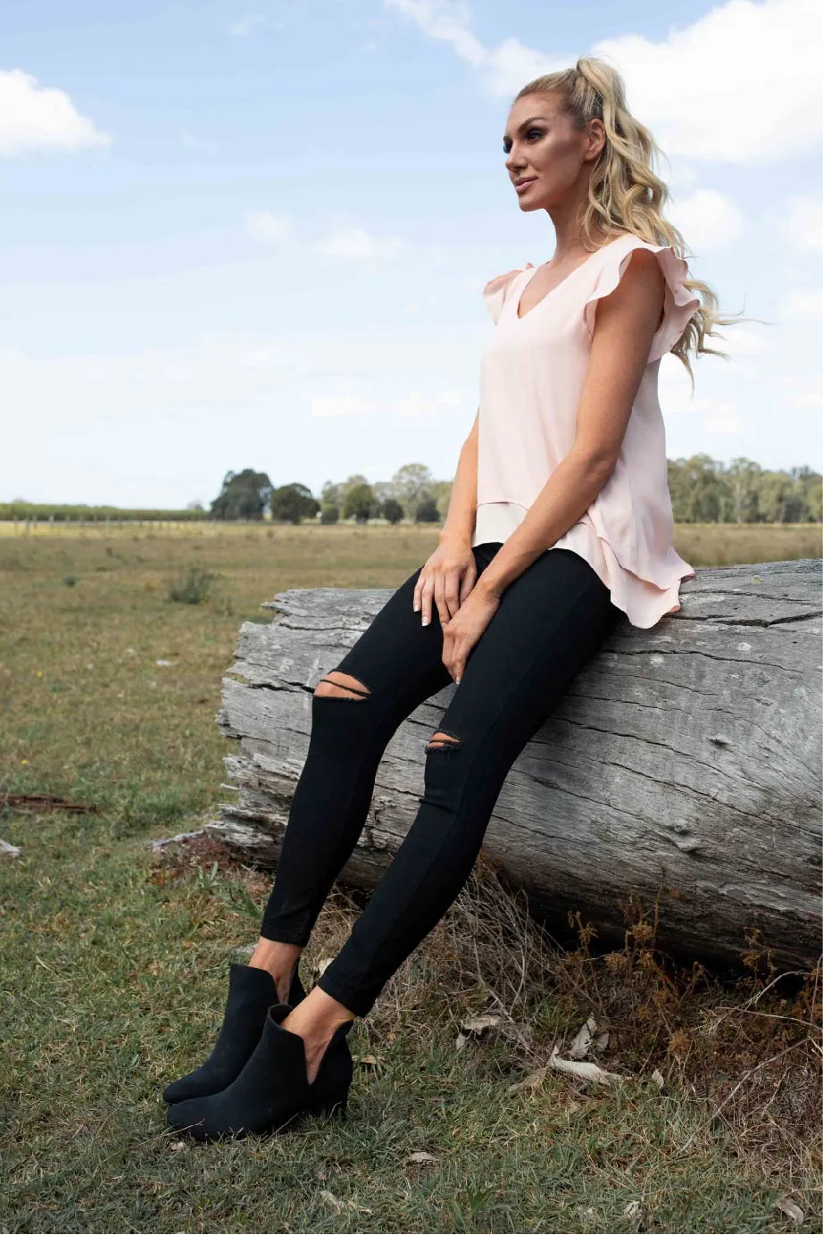 Rip Knee Black Denim Skinny Jean