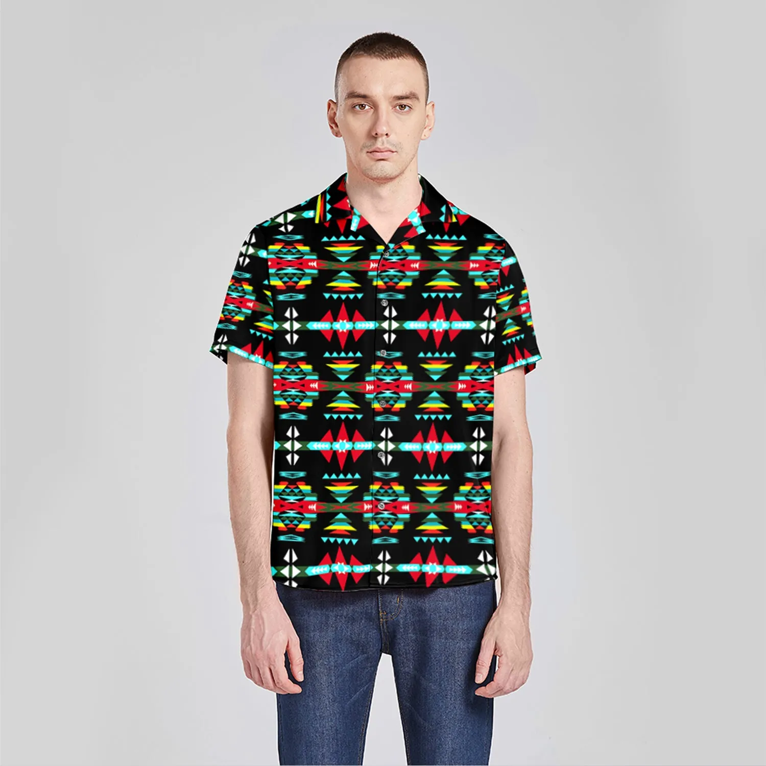River Trail Sunset Button Up Silk Shirt