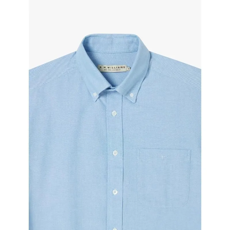 R.M.Williams Collins Button Down Mens Shirt - Light Blue