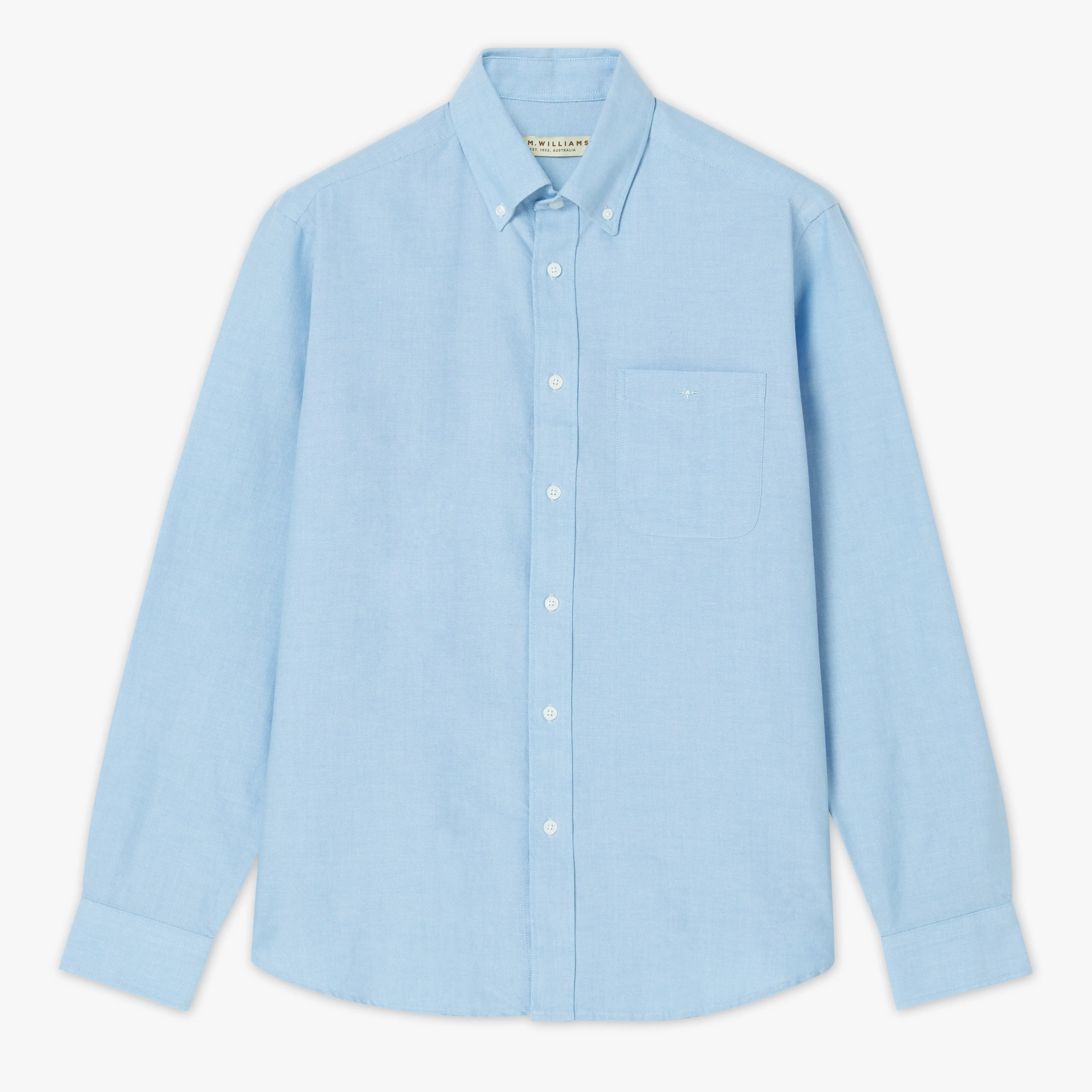 R.M.Williams Collins Button Down Mens Shirt - Light Blue