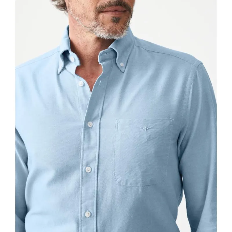 R.M.Williams Collins Button Down Mens Shirt - Light Blue