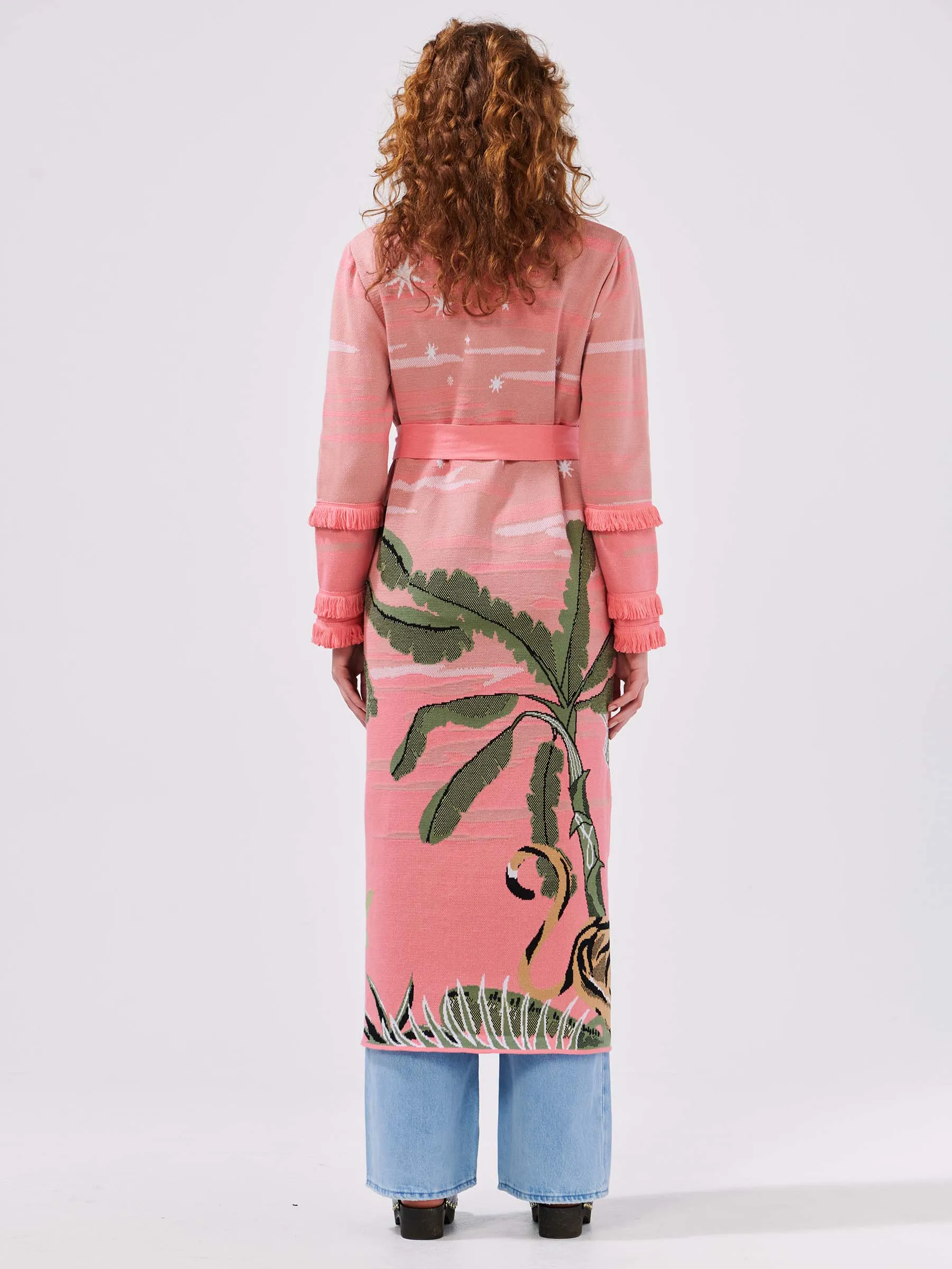 Roaring Tiger Cotton Jacquard Duster Pink