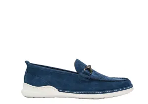 Roberto Serpentini Men's Blue Suede Perforated Moccasin 1808 40% off