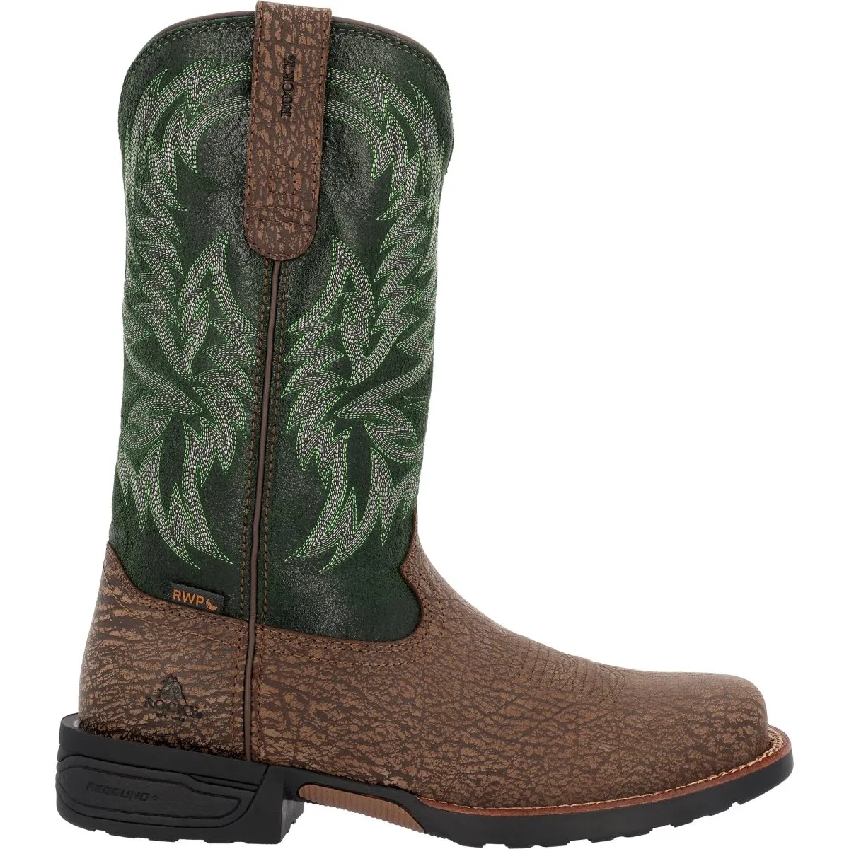 Rocky Bronco Men's 12” Composite Toe Western Boots Rkw0454 In Green