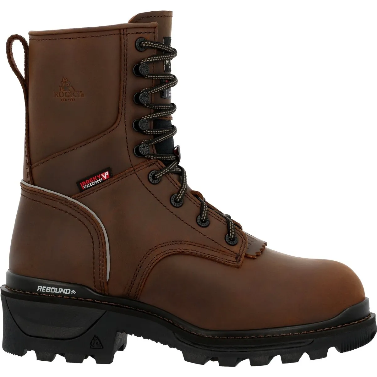 Rocky Rams Horn Men's Logger 800G Insulated Work Boots Rkk0478 In Brown