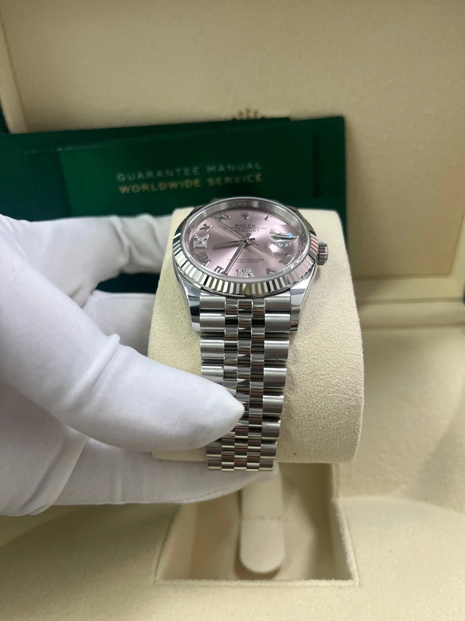 Rolex Datejust 36 Jubilee Pink Roman Dial Ladies (Reference 126234)