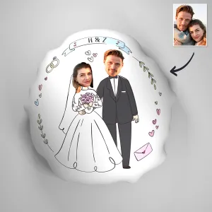 Romantic Wedding Couple Photo Comfortable Cute Pillow