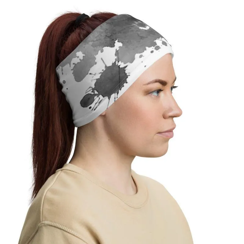 Rorschach Gray with white background neck gaiter face cover head wear headband wrap balaclava mask wristband neck warmer - US Fast Shipping