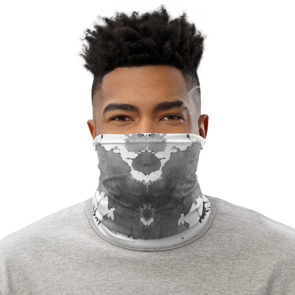 Rorschach Gray with white background neck gaiter face cover head wear headband wrap balaclava mask wristband neck warmer - US Fast Shipping