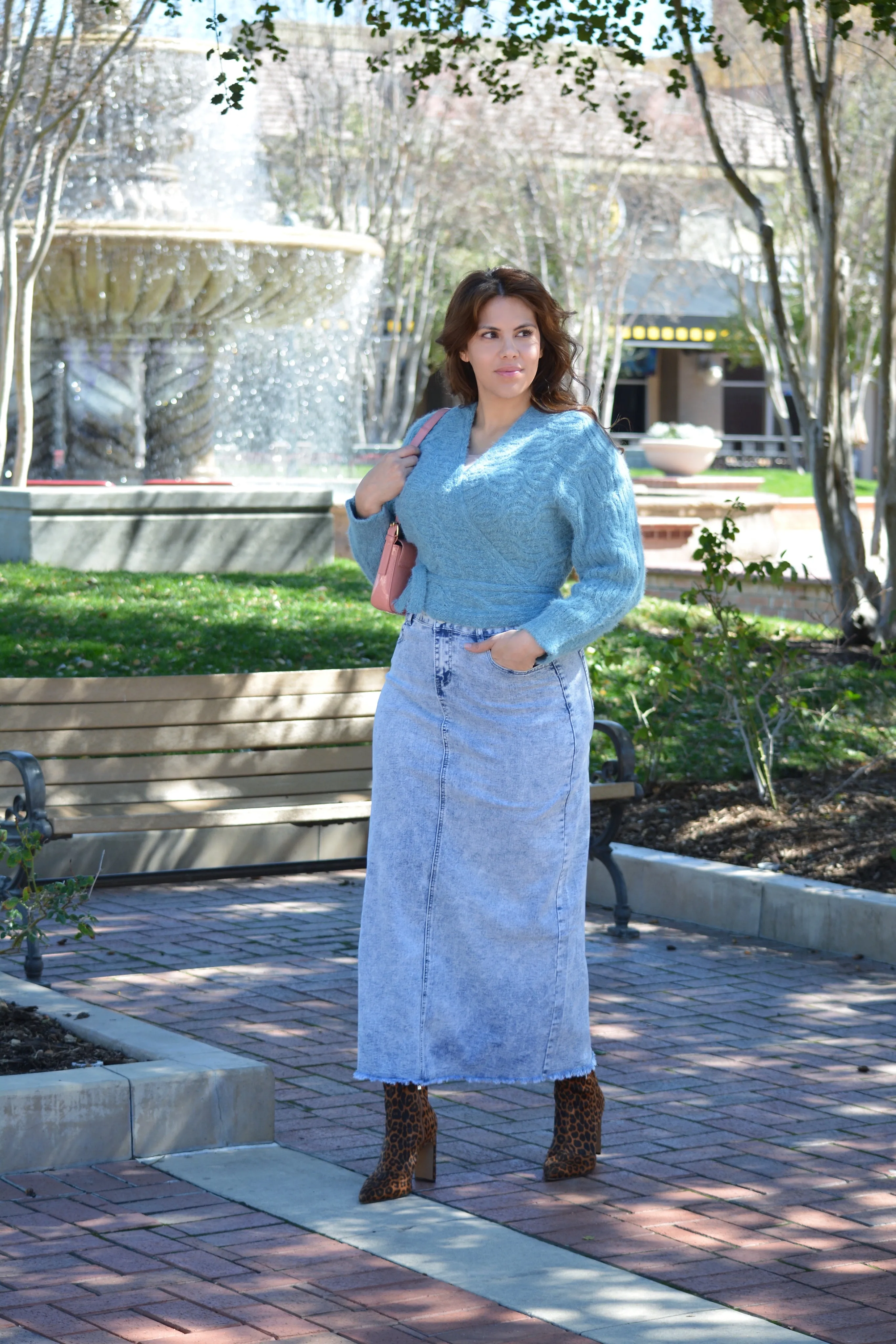 Rory Aqua Wrap Sweater