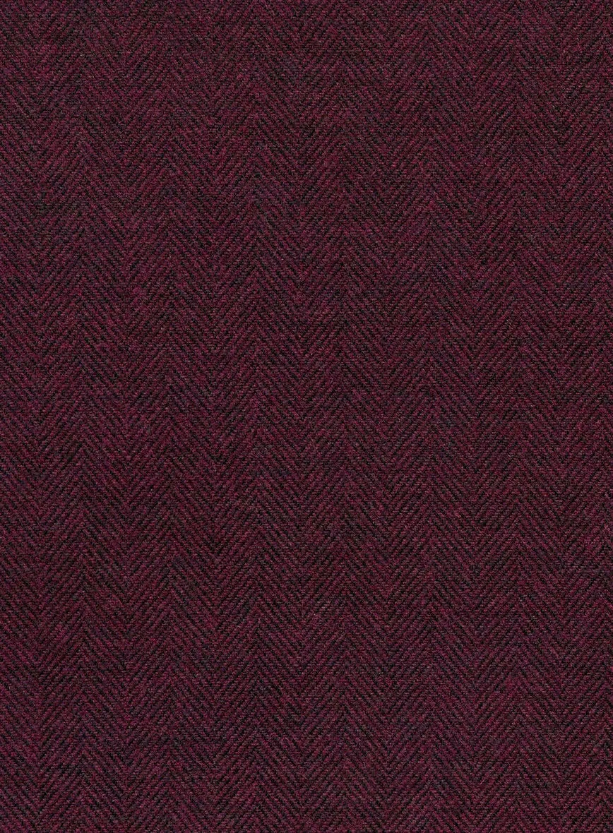 Rose Wine Herringbone Tweed Jacket