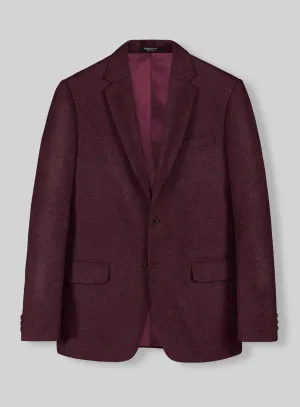Rose Wine Herringbone Tweed Jacket