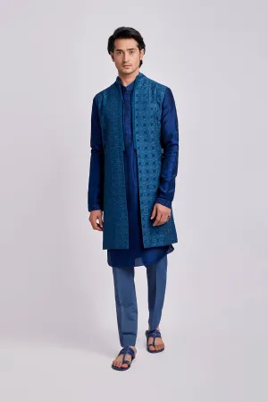 Rosette Sleeveless Sherwani - Alexander