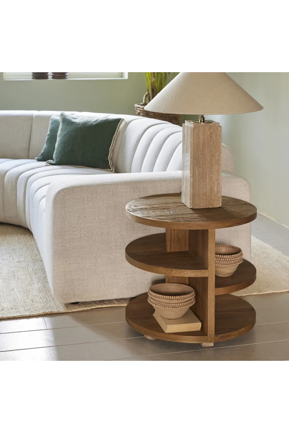 Round Oak Layered Side Table | Rivièra Maison Del Rey