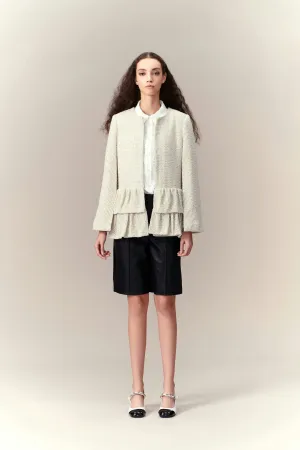 Ruffle Zip-detail Cape