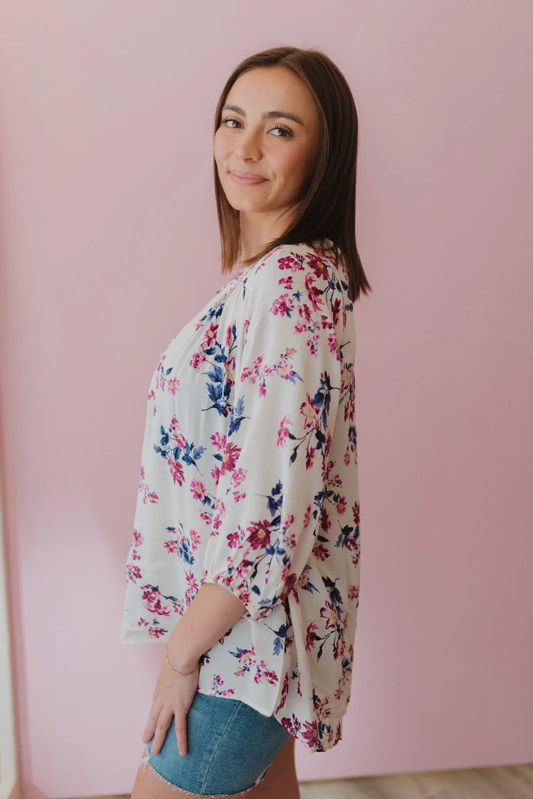 Run Towards Love Floral Blouse - Extended Sizes