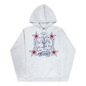 RUSH! Faces & Red Starz ☆ Grey Hoodie