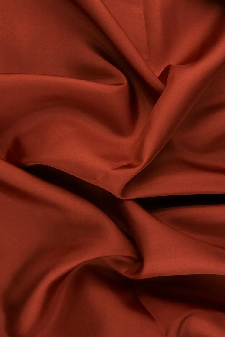 Rust Habotai Silk Fabric