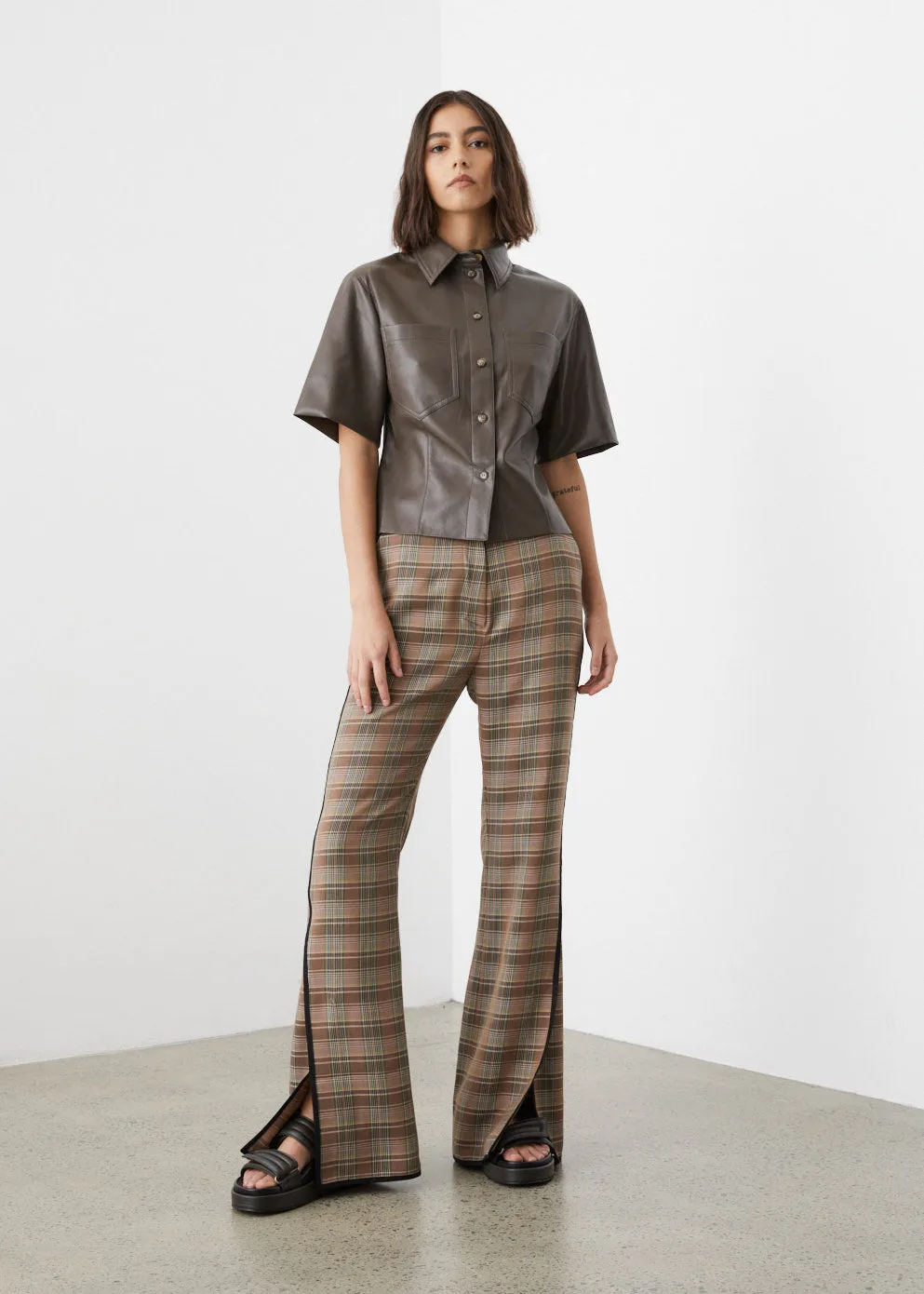 Sabine Vegan Leather Shirt