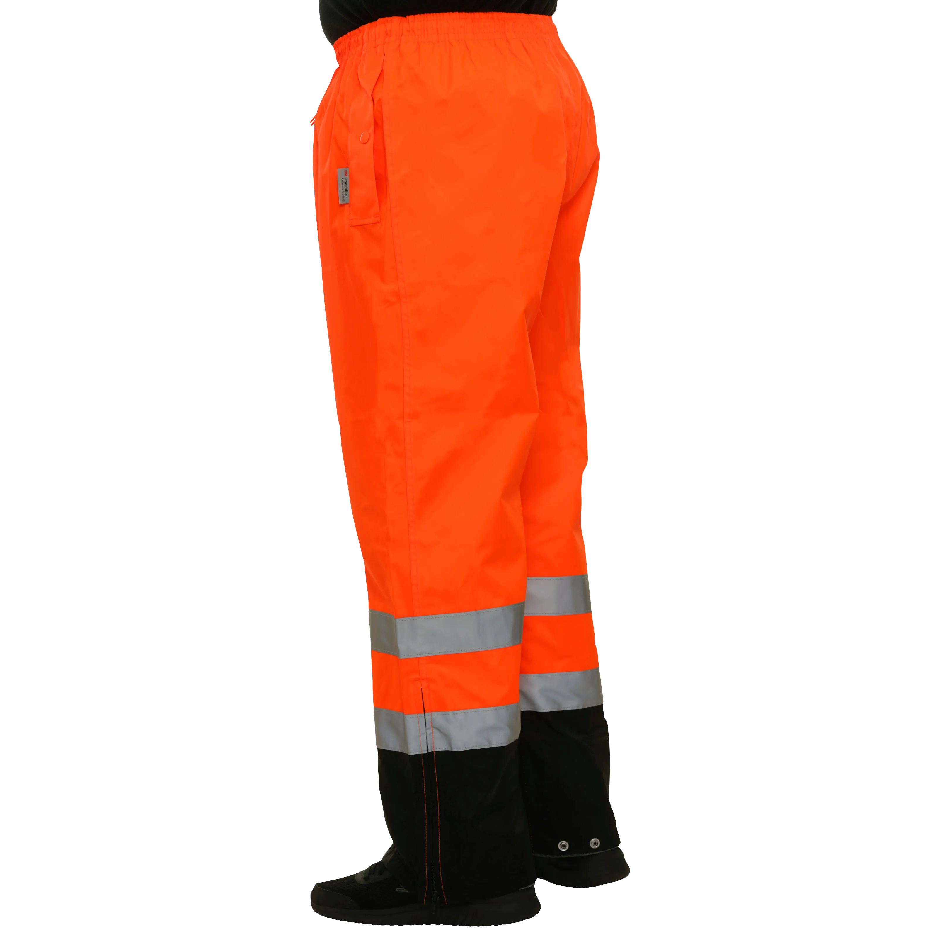 Safety Pants Hi Vis Orange & Black Pants Breathable Waterproof  ANSI E