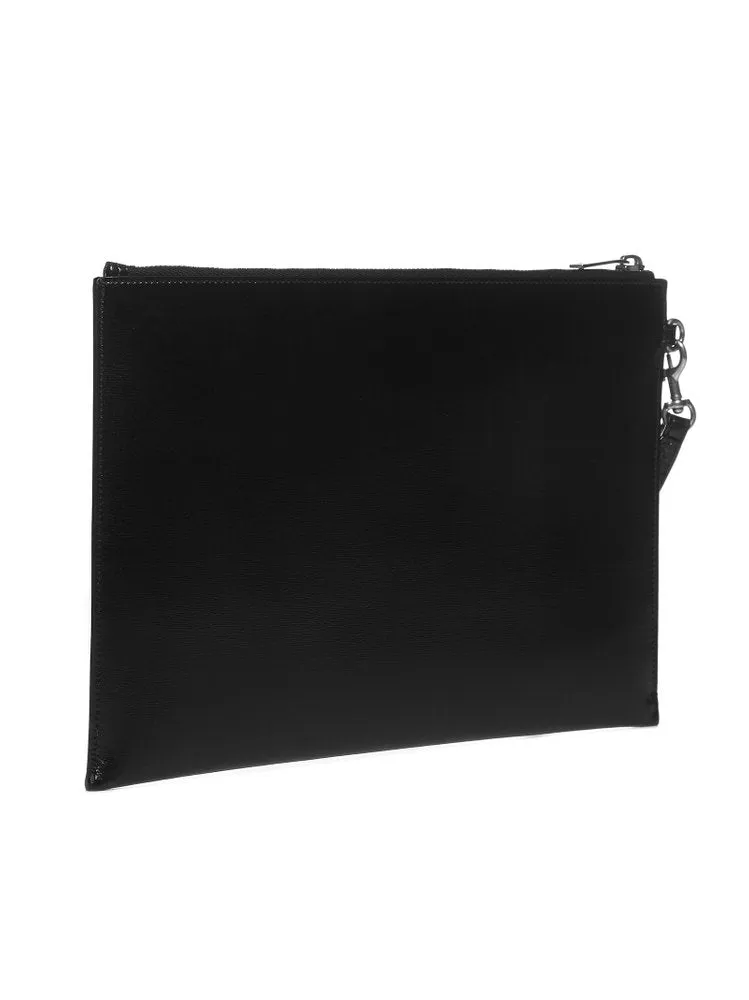Saint Laurent Logo Plaque Zipped Clutch Bag I-PAD HOLDER