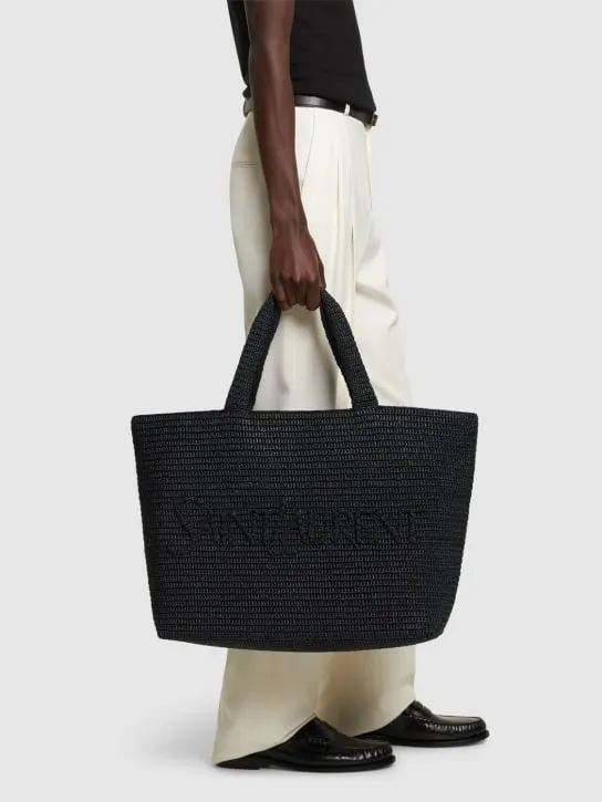 Saint Laurent   SL raffia tote bag 