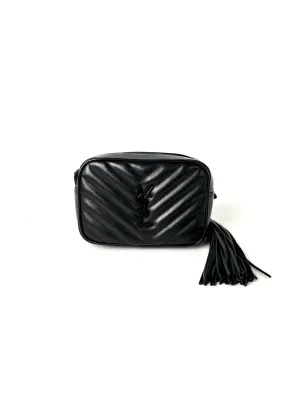 Saint Laurent YSL So Black Leather Chevron Bum Bag Waistbag