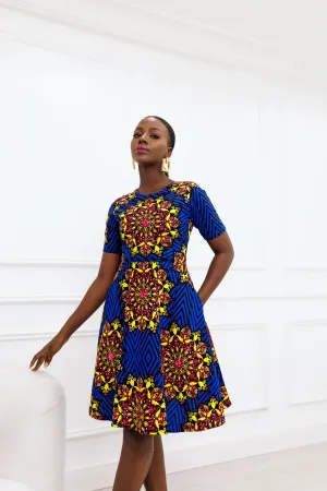 SALE ESE AFRICAN PRINT MIDI DRESS