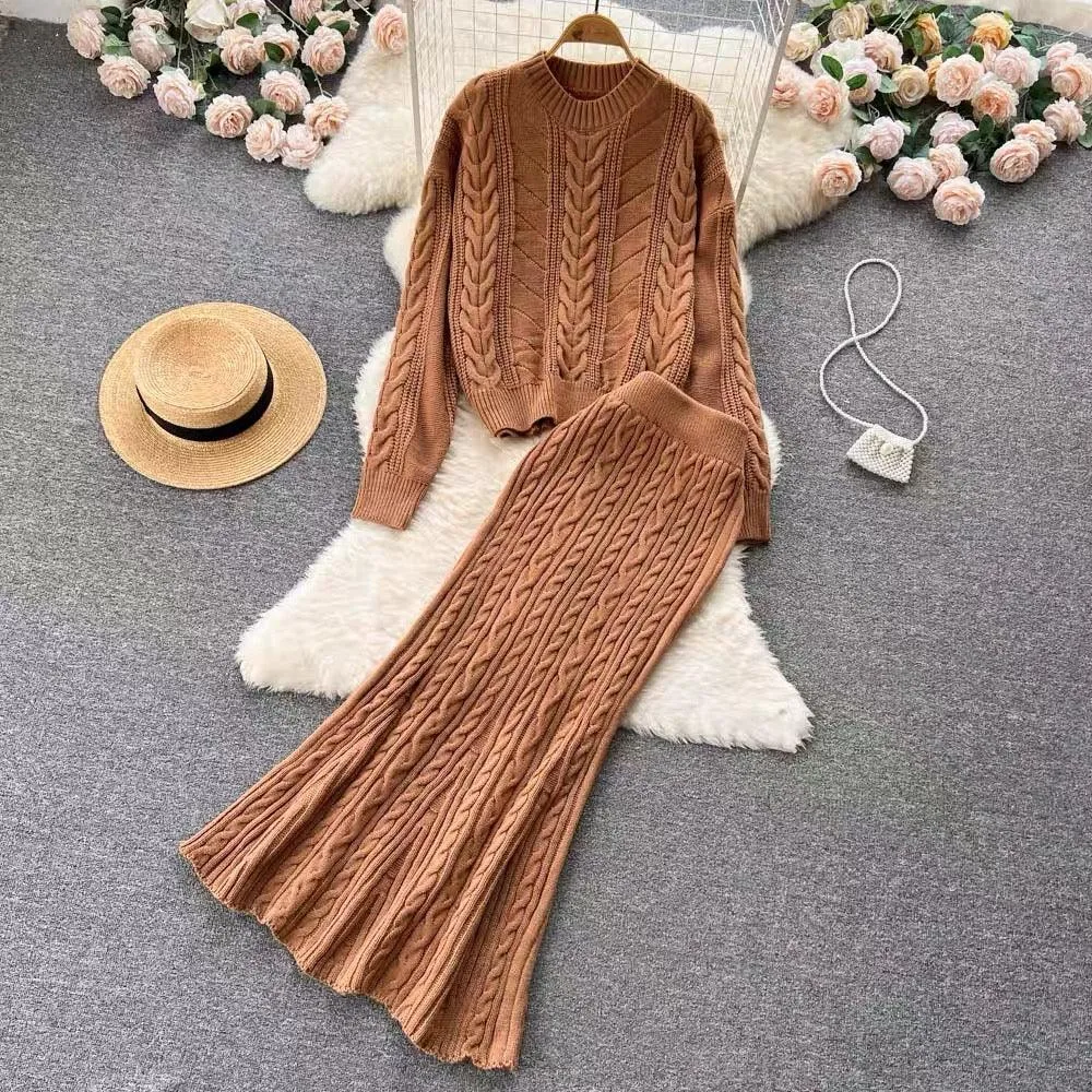 Salma Knitted Woolen Coord Set