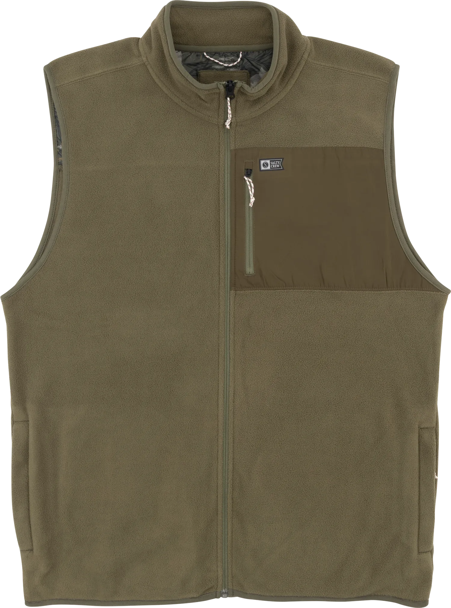 Salty Crew Men&#x27;s Ebbtide Polar Fleece Vest Olive | Buy Salty Crew Men&#x27;s Ebbtide Polar Fleece Vest Olive here | Outnorth