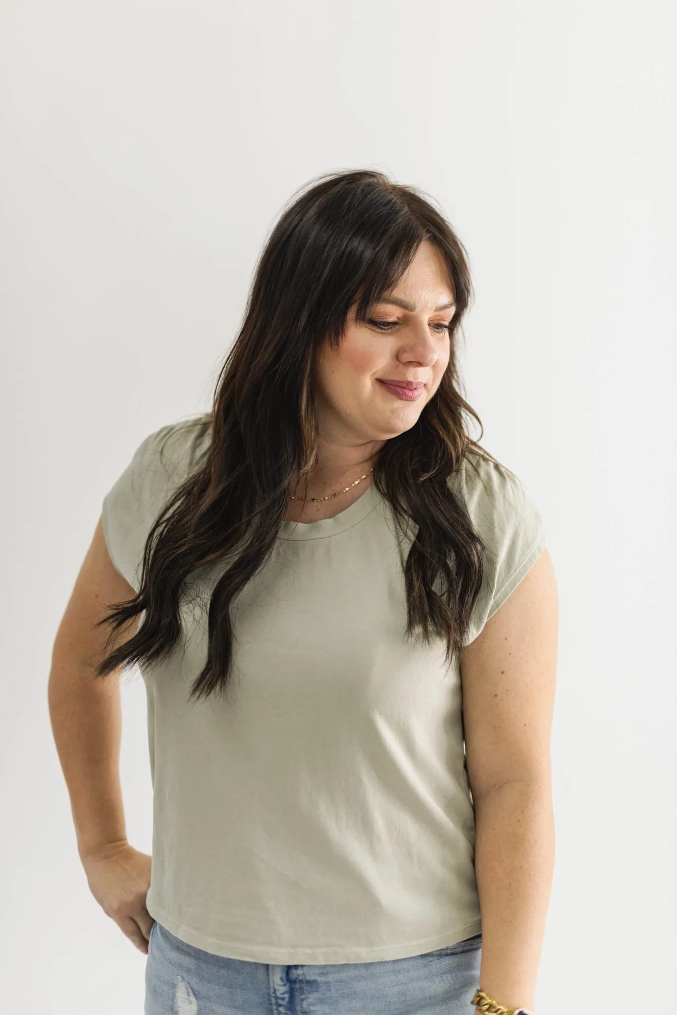 Samantha Cap Sleeve Cotton Tee