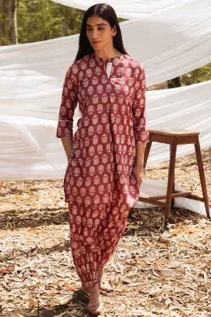 Samiya Pink Kurta with Harem Pant - Set of 2