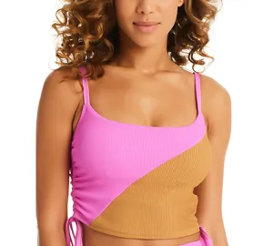 Sanctuary Womens Balancing  Side Cropped Tankini, Size XL