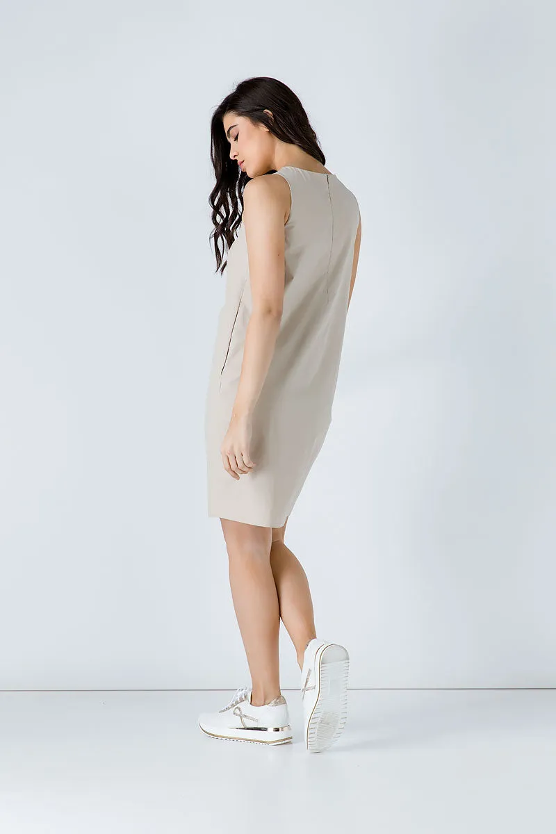 Sand Colour Cotton Sack Dress