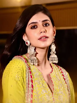 Sanjana Sanghi In Oxidised Jhumka Earrings