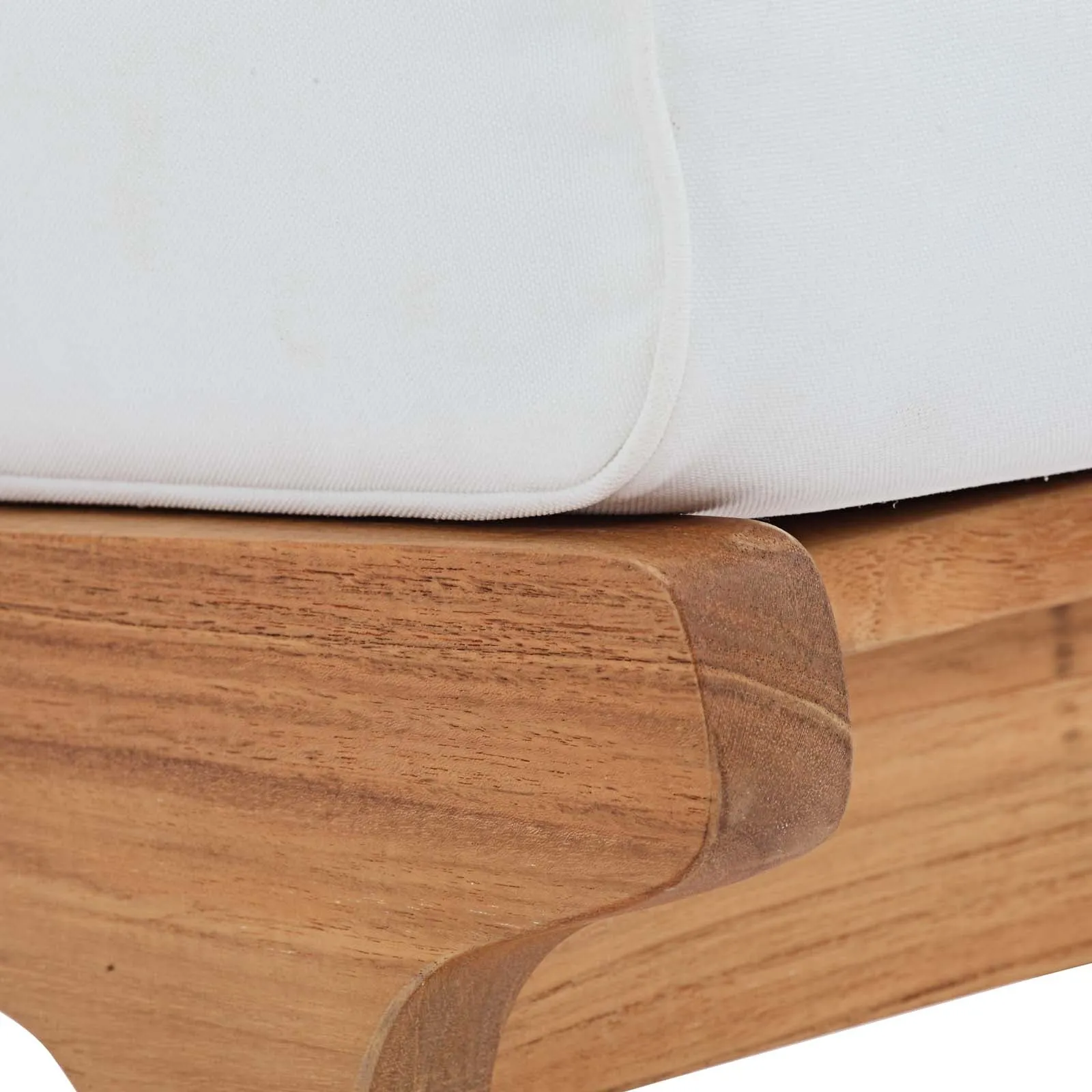 Saratoga Outdoor Patio Teak Ottoman In Natural White