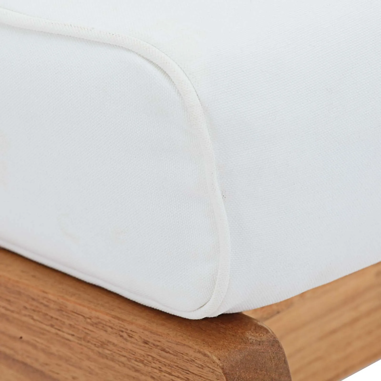 Saratoga Outdoor Patio Teak Ottoman In Natural White