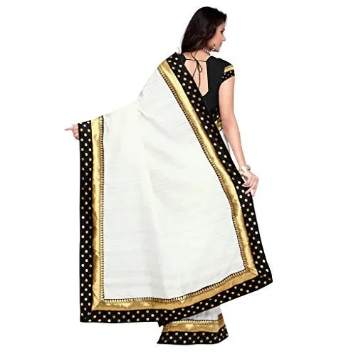 Sarvagny Clothings Self Design Off White Banarasi Silk Fashion Saree