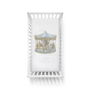 Satin Fitted Sheet Carousel Blue