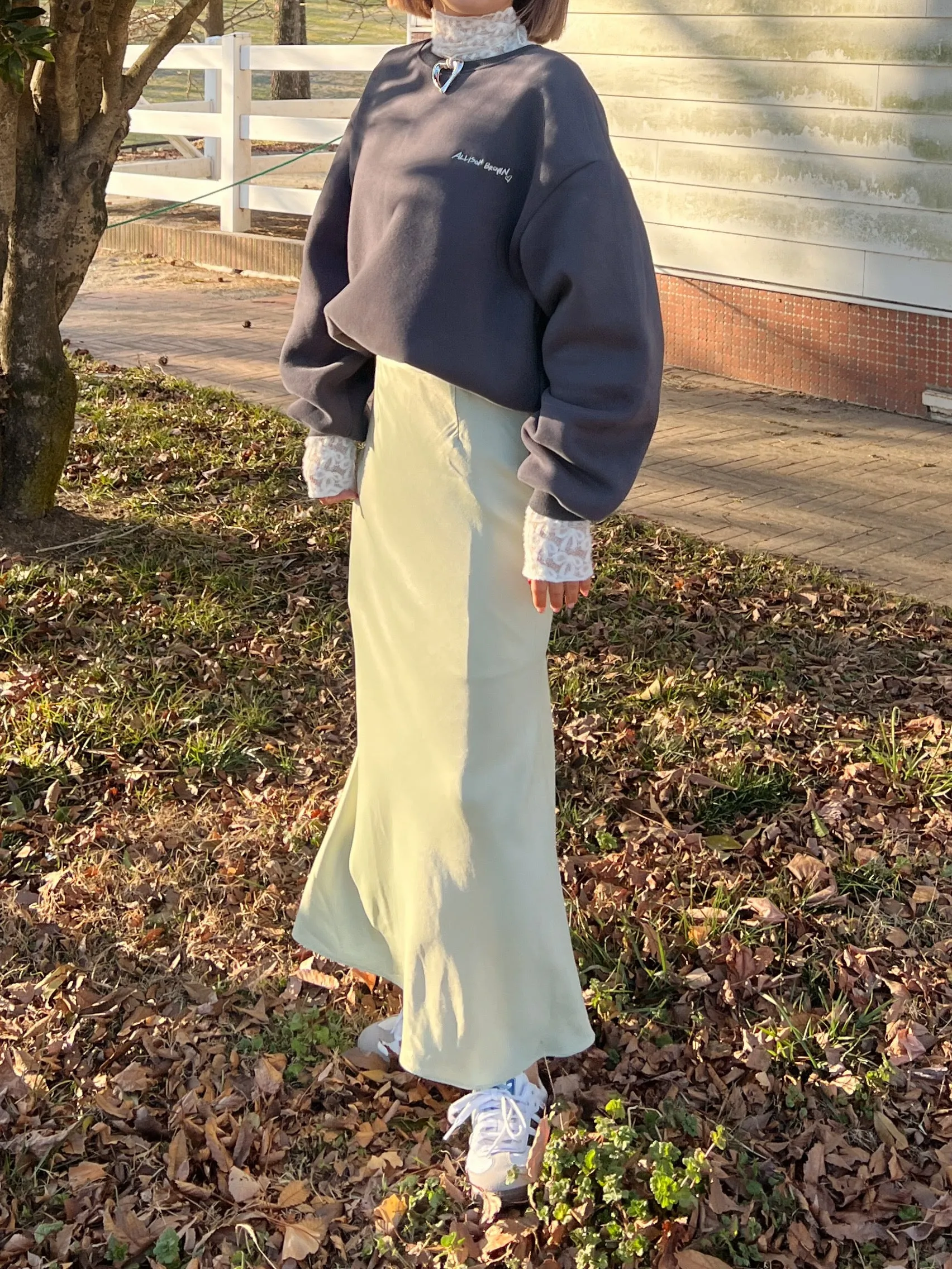 Satin Long Skirt