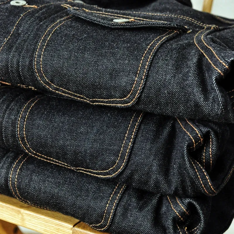 Saucezhan Jeans Jacket Men  Denim Jacket  Jacket Men Jackets Men Motorcycle Work Jacket 18 Oz Selvadge Denim  Pure Cotton