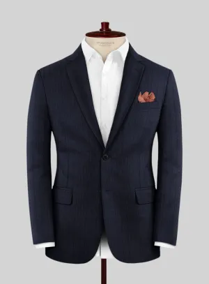 Scabal Londoner Allamo Stripe Blue Wool Jacket